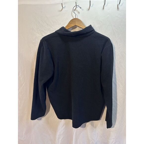 Eddie Bauer Womens 1/4 Snap Fleece Sweatshirt Pullover Jacket Black Size XL Fall - Picture 3 of 5